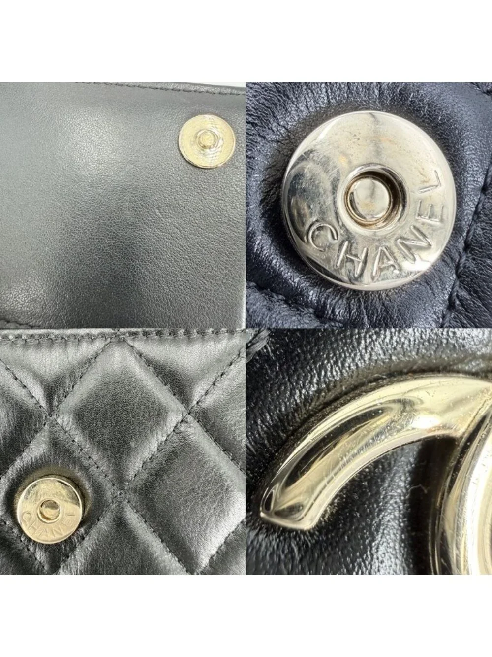 Chanel Chain Wallet Quilted CC Logo Shoulder Bag Crossbody Leather Faux Pearl